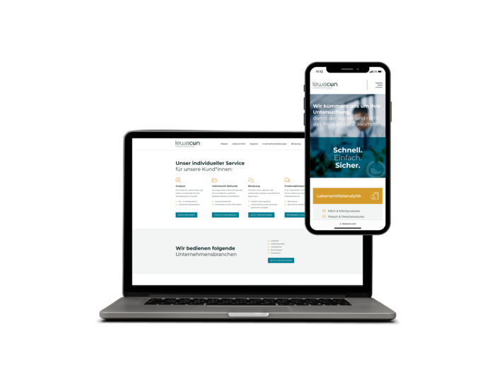 Screenansicht des LEWACON Webauftrittes auf Bildschirm und Smartphone