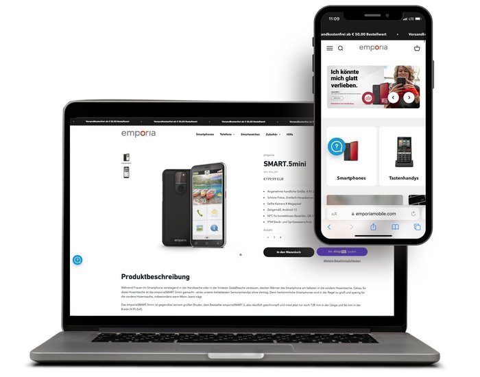 Screen MockUp Emporia Website Laptop und Smartphone