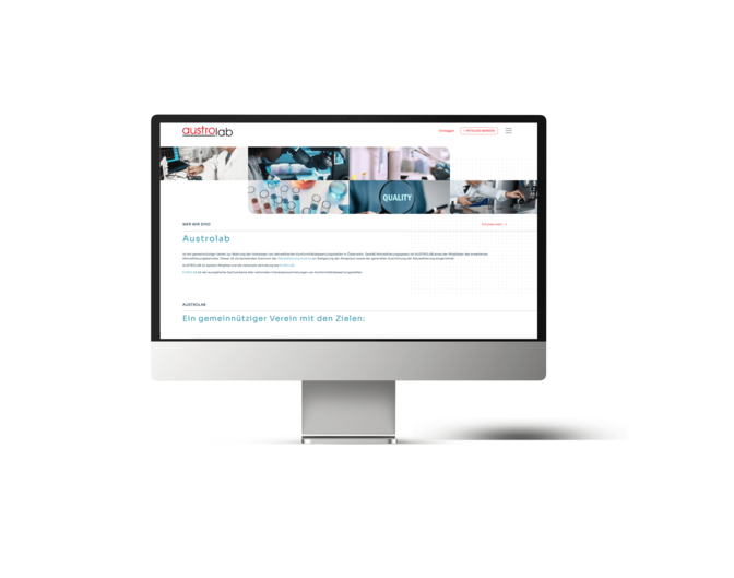 Screen MockUp Austrolab Webseite
